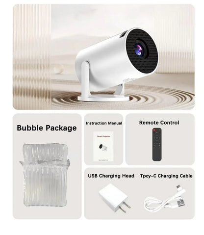2025 HY300 Ultra 4K Ultra HD 300ANSI Portable Projector Android 11 BT5.4 Electronic Focus Built-in Speaker For Home Theater